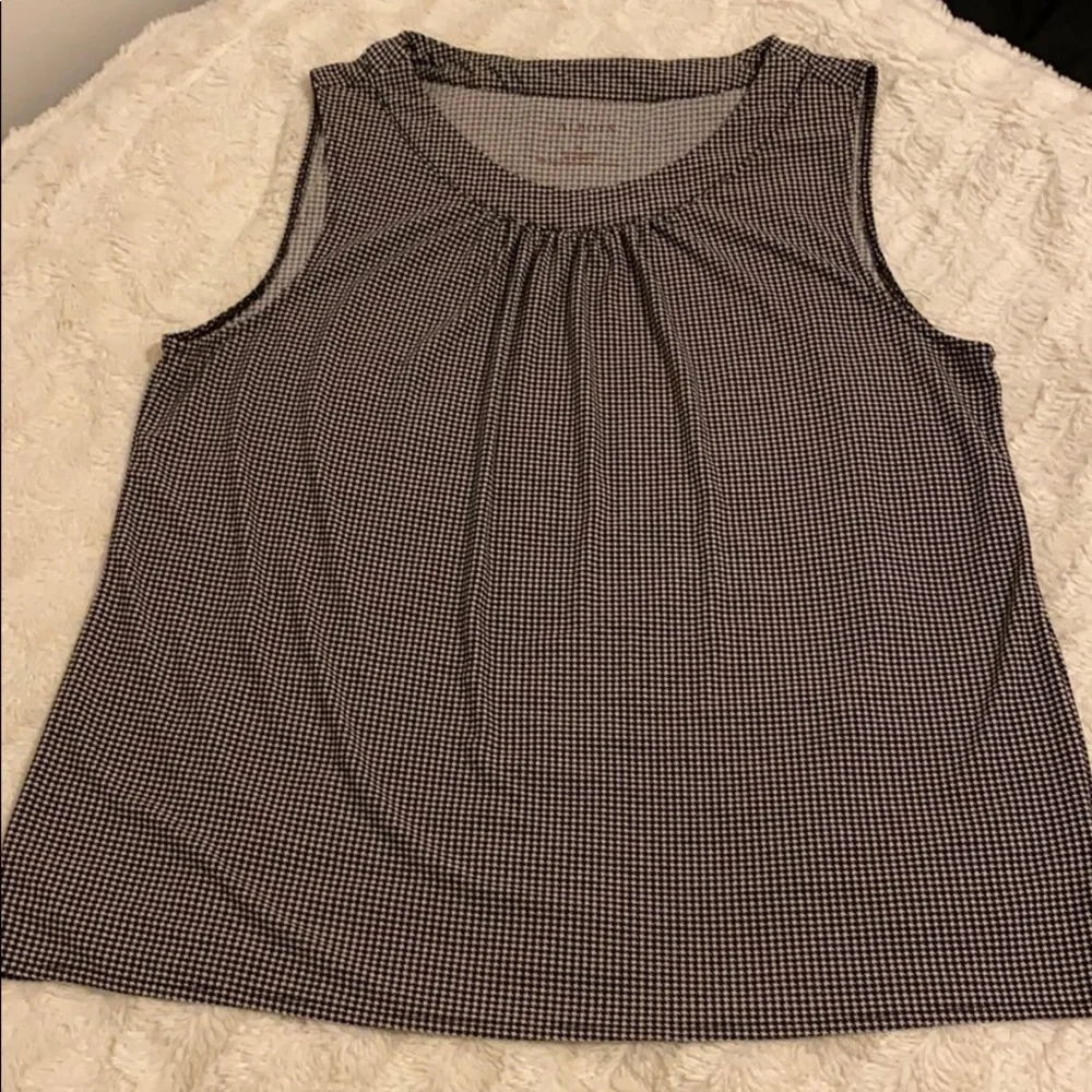 Talbots black and white houndstooth sleeveless top XL - Picture 1 of 8